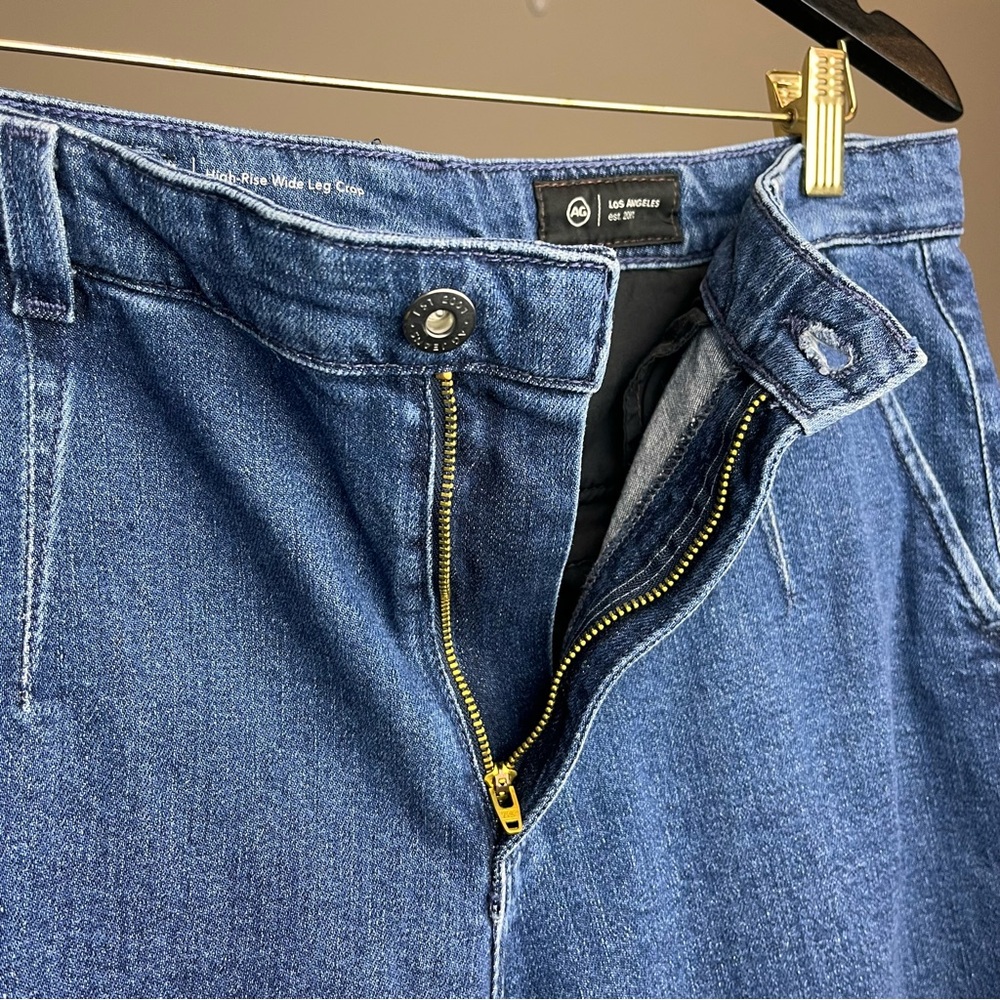 AG Adriano Goldschmied Daneel High-Rise Wide Leg Crop Japanese Fabric Size 31 - Picture 6 of 10